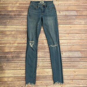 Madewell Tall 9 Inch High Rise Skinny Jeans Frankie Chewed Hem Taller